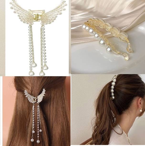 Kaima Hair Accessories Hair Band Hair Clip Hair Clutcher Banana Clip (Pack of 2) Banana Clip