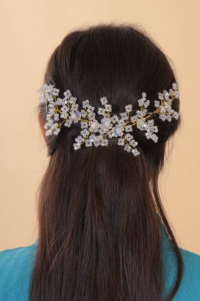 Balijewels Crystal Pearl Hair Vine Tiara Hair Accessory Hair Clip