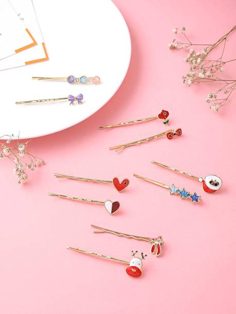 YELLOW CHIMES Hair Bobby Pins for Girls Set of 10 Pcs Multicolor Hair Pins Hair Clip