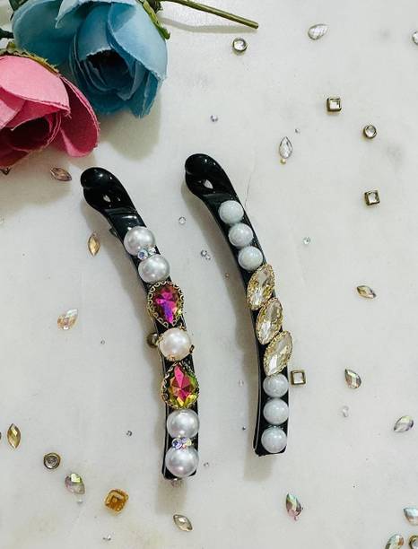 DEEPTI CHANDNA DESIGNS Exclusive & Elegant Handcrafted leaves with pearl Clip for Girls Banana Clip