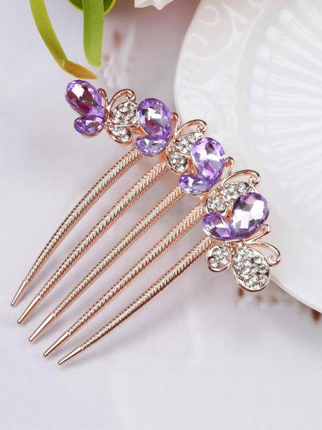 VYOMISS Rhinestone Inlaid Flower Hair Comb Hairpin Barrette Accessory Hair Pin