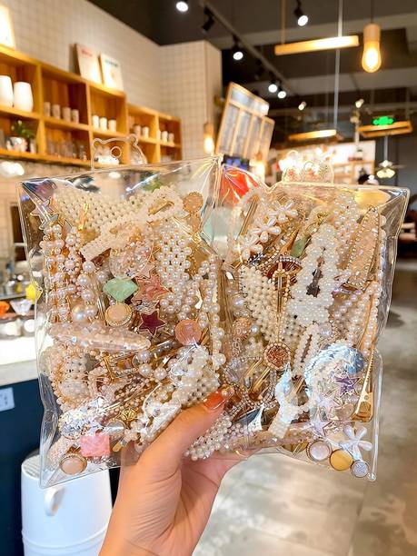 FINXFAIMA Trendy Hair Clip Combo for Girls & Women (Pack of 8) Hair Clip