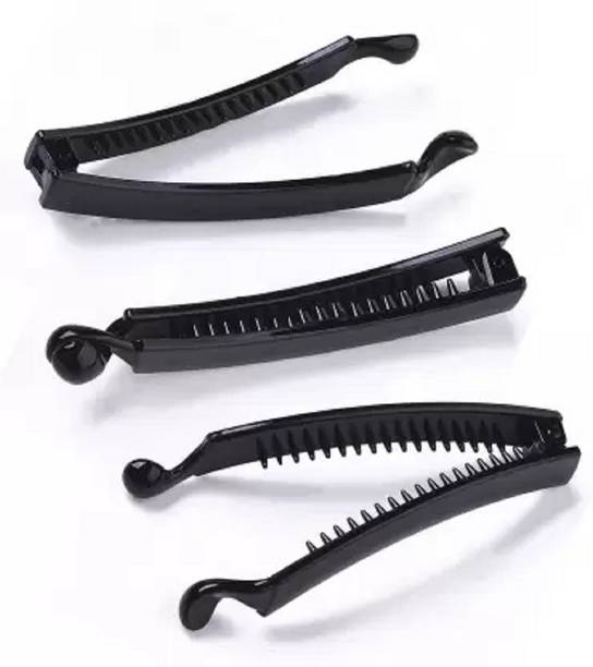 MANMORA BLACK HAIR BANANA CLIP FOR GIRLS PACK OF 3 Banana Clip