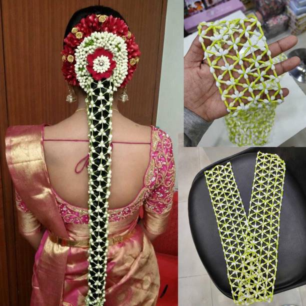 silkcrown Artificial Mogra jada net BRIDAL MOGRA hair NET Hair Accessory Set