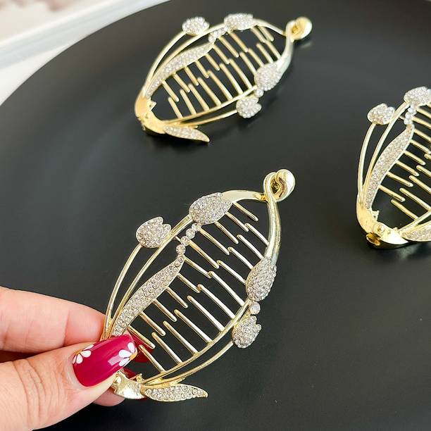 Ashkash 1Pcs New Tulip Waterfall Design Ponytail Holder Banana Clip Banana Clip