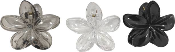 KXRI Enterprises Flower Hair Star Claw Clips Transparent Stylish & Strong Grip Large Size Hair Clip