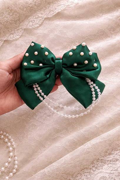 KnotandBows pEARL CHARM SATIN BOWSS Back Pin