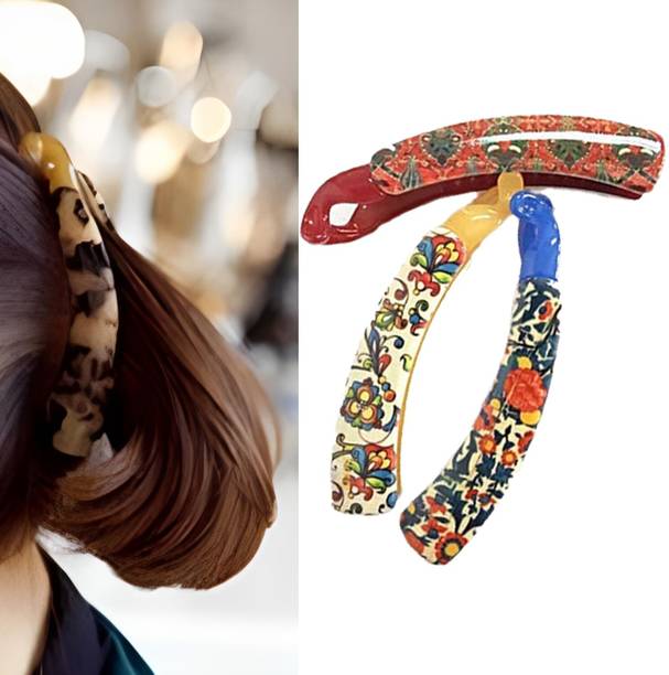 Kaima Clutcher for Women Hair Clips/Banana Clip Hair Accessories (Pack of 3) Banana Clip
