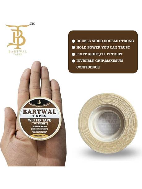 bartwal NoShine Hold Hair System Tape , 6YRD X 24MM , Double Sided Hair Wig Tape Hair Accessory Set