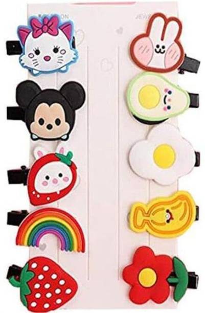Vrutastore Cute Unicorn Bow Hair Clips Set for Baby Girls, 10 Pcs, Random Colors Hair Clip