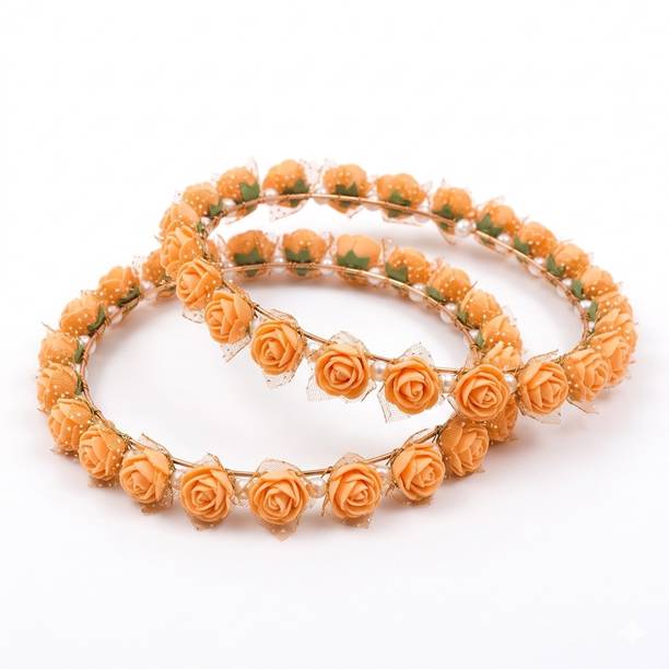JYAYASI 2 Pcs Rose Flower Tiara Crown Pearl Headband for Women & Girls Hair Band