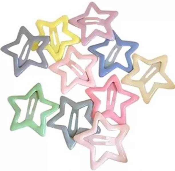 itzgold Star Shape Hair Clips for Kids & Girls, pack 12 pair 6 Hair Clip