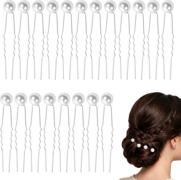 BONSTELLA Elegant Pearl Hair Pins Set for Women Stylish Simple Bridal Hair Accessories Hair Pin