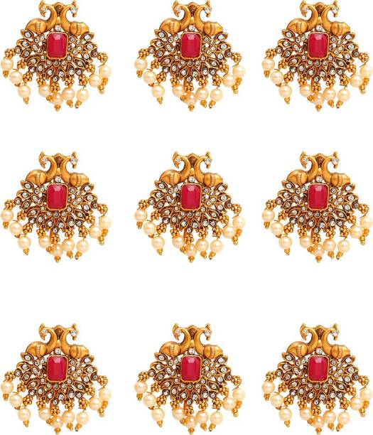 YELLOW CHIMES Jadai Billai Hair Pin Bridal Hair Brooch Hair Jewellery Hair Pin