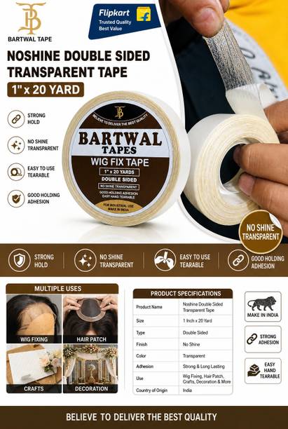 bartwal NoShine tape No Shine 1" X 20 Yds Bonding Roll Without Case Hair Accessory Set