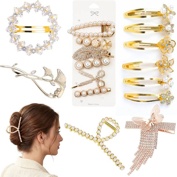 RosaStella Women’s Stylish Hair Accessories Set – Pearl, Crystal & Floral Hair Accessory Set