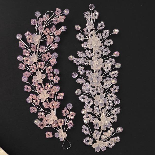 swastiva White and pink tiara combo for girls and women Hair Accessory Set