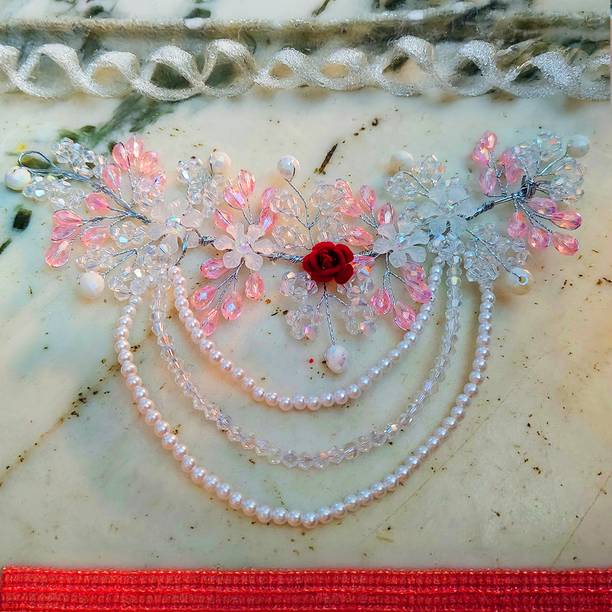 bblissbeauty Hair Tiara Light Pink Color Small Rose Flowers Luxury and Fancy Hair Accessories Hair Band