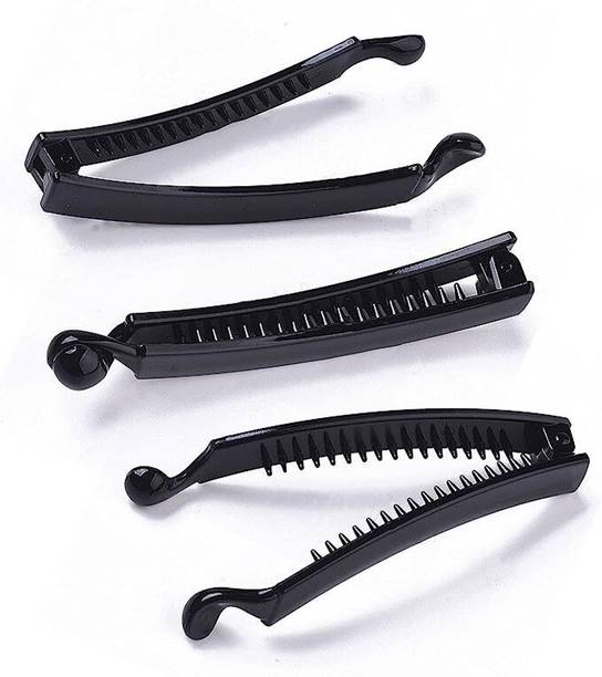 SABRAKAR New Collection of Big Hair Clutchers For Women Set of 3 Black Banana Clip Banana Clip