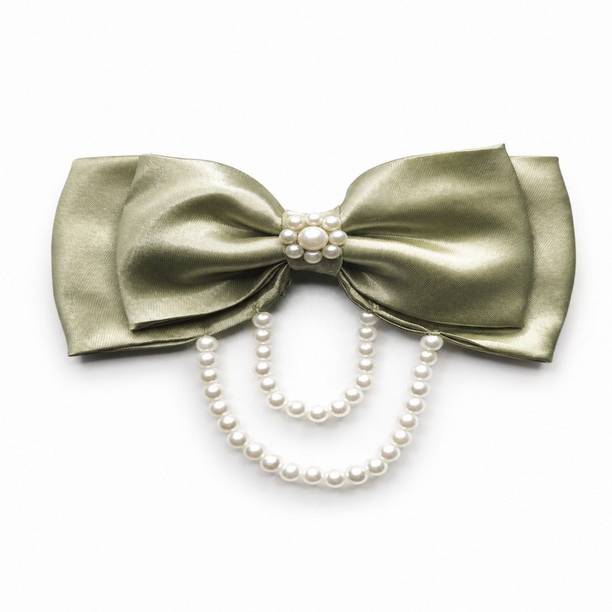 Ecomonic Premium Satin Pearl Hair Bow Clip Hair Clip
