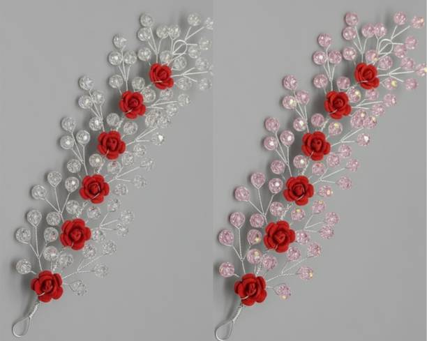 EDEN TOUCHES Hair Vine with Crystal Flowers for Bride & Party Wear Hair Accessory Set