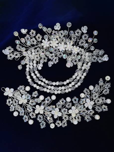 ZariDesigner Tiara for girls combo of 2 pc crystal hair band hair combo