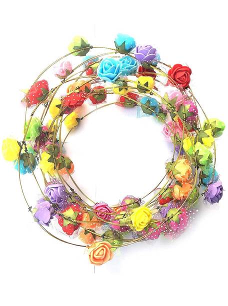 Vibgyor Products Girl's Multicolor Flower Gracious Tiara/Crown Head Wrap Pack of 12 Hair Claw