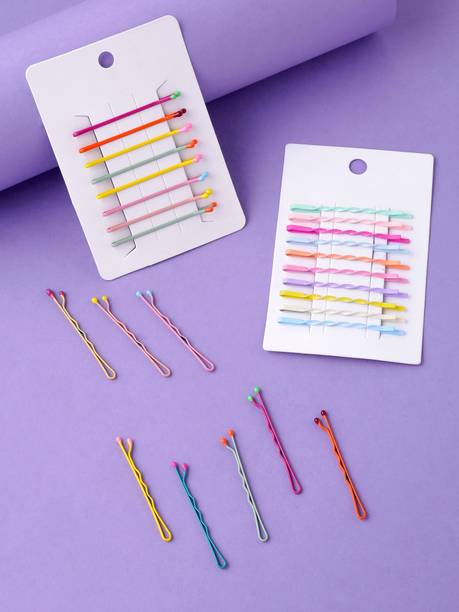 Melbees by Yellow Chimes 60 Pcs Cute Bobby Pins for Hair Multicolor Hairpin Bobby Hair Pins Hair Pin
