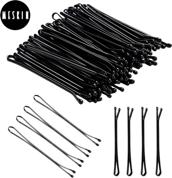 Meskin BOB Hair Pins Pack of 50 Non Slip Black Bobby Pins Hair Pin