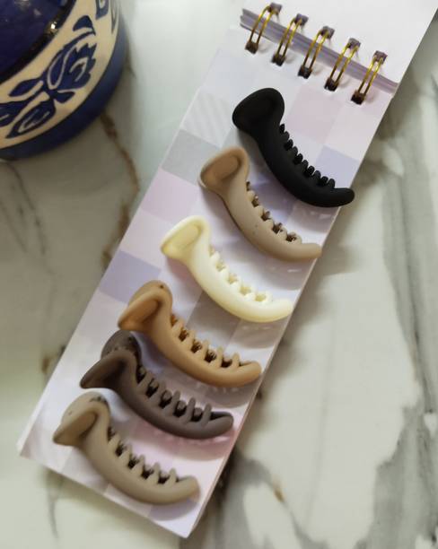 DELEENA Matte Finish Mini Banana Clips||SMALL SIZE|| HALF PONY||PACK OF 6|| Banana Clip