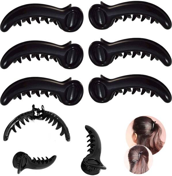 BHARATGAURAV Hair Clips Clutchers Banana Clutch for Girls Women (Pack of 6 Pcs, Black) Banana Clip