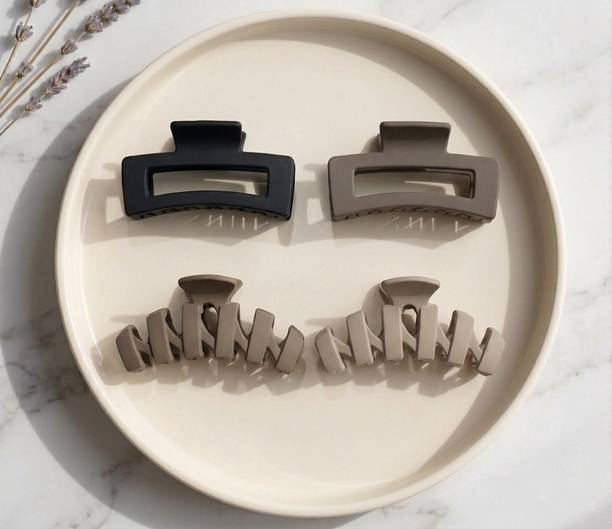 ANOUK Matte Finish 0Hair Clutcher Clips Combo Stylish Non Slip Hold for Women-Girls Hair Clip
