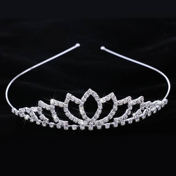 Orama Silver Crystal Tiara Crown Headbad Princess Rhinestone Crown Hair Accessory 640 Hair Accessory Set