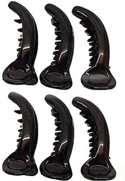 DN Creation Set of 6 Black Color Banana Hair Clutcher Mirchi Hair Clip for Women Banana Clip