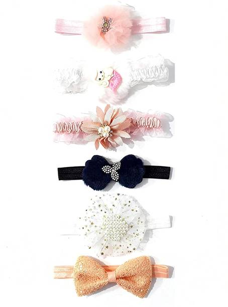 Myra Collection elastic Ribbon hair accessory for girls set 6 PCS Head Band