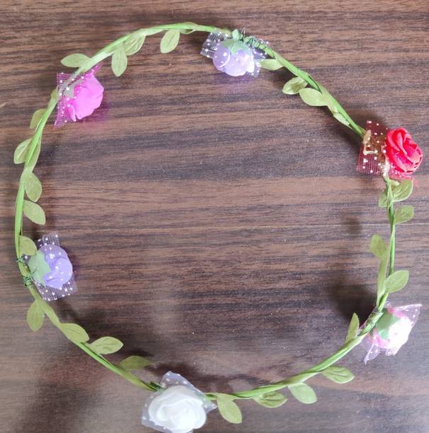 NandN Green leaf Multi Artificial Flower Headpiece Wedding Party Crown Tiara For Girl Hair Band