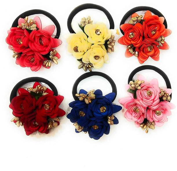 Myra Collection 6 pcs Combo Baby Girl Cute Band Tight Nylon Clear Headband Rubber Band