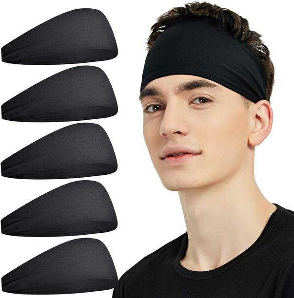 plutoprom Men And Women Sweat Wide Hairband Head band For Running Gym and Yoga Head Band