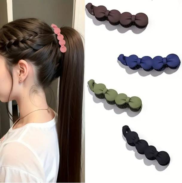 OLLIVOO 4 Pcs Banana Hair Clips for Women Large Cute Ponytail Matte Banana Clip
