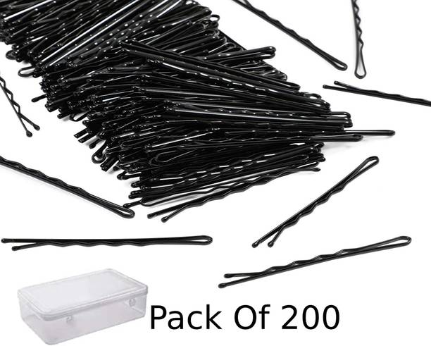 Fezzalo Pack of 180 Large Size Hair Bobby Pin/ Black Hair pin, Hair Accessories Hair Pin