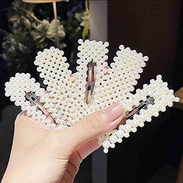 स्टाइलशाइन 5pcs Set Women Girls Elegant Imitation Pearls Geometric Hairpins