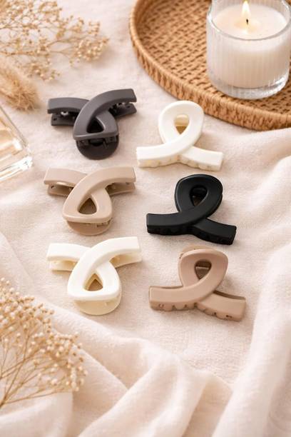 Classy Elegance Small Hair Claw Clips for Women & Girls, Matte Nonslip Strong Hold, 6 Pcs Hair Clip
