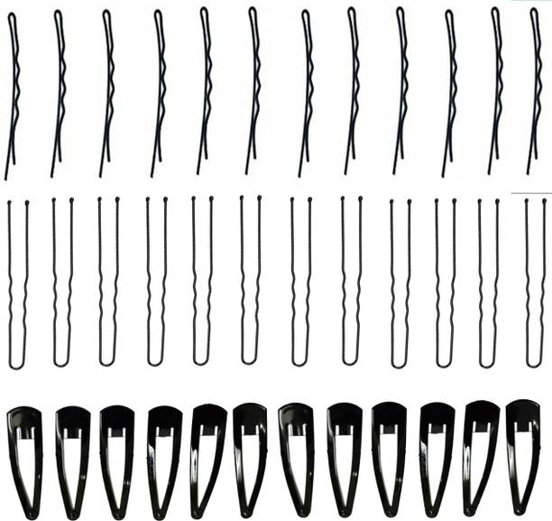 Clezaro 3in1 Hair Accessory Set (12 Bob pin, 12 Juda Pin, 12 Tic tac Clips) Hair Pin