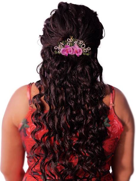 Vidhi Maniktala Purple orchid clip Flowers Clip Floral Garland Crown Hair Pin Hair Clip