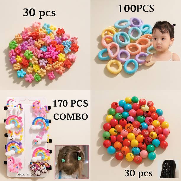 DeeKay Multi-Style Hair Accessories Combo for Baby Girls | Girls & Women – Clips, bands Hair Accessory Set
