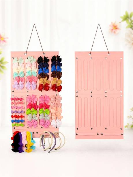 RANNADE Kids Hair Accessories Organizer Board for Bows Headbands Clips Pink Hair Clip