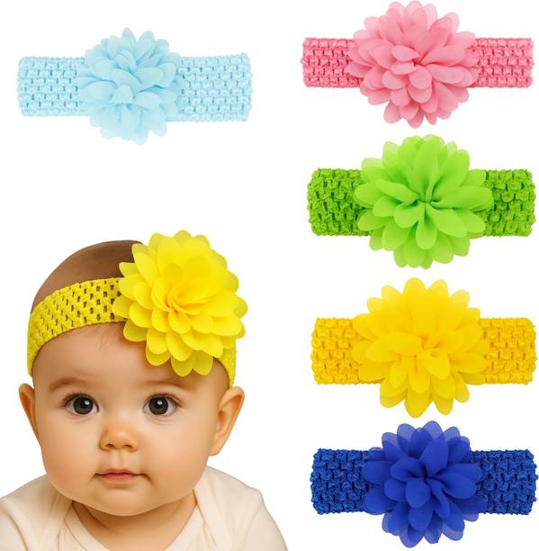 RAINBOW RETAIL Cute Baby Flower Headbands in Bright Colors for Newborns and Toddlers Head Band