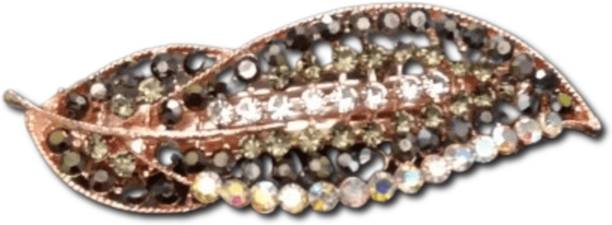 Priselma Stylish Black Stone Leaf Hair Clip