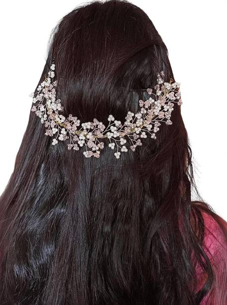 Lom Fox AV018 Crystal Pearl Jeweler Pink Hair Clip