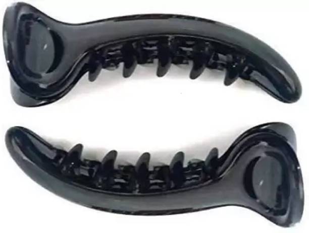 MANMORA SMALL SIZE BLACK COLOR HAIR CLIP FOR GIRLS PACK OF 2 Banana Clip
